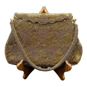 Vintage Copper Beaded Evening Purse Preloved Excellent Condition